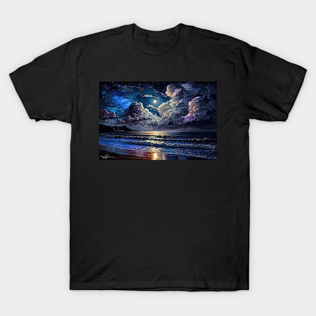 Abstract Coastal Night T-Shirt by SoloSeal